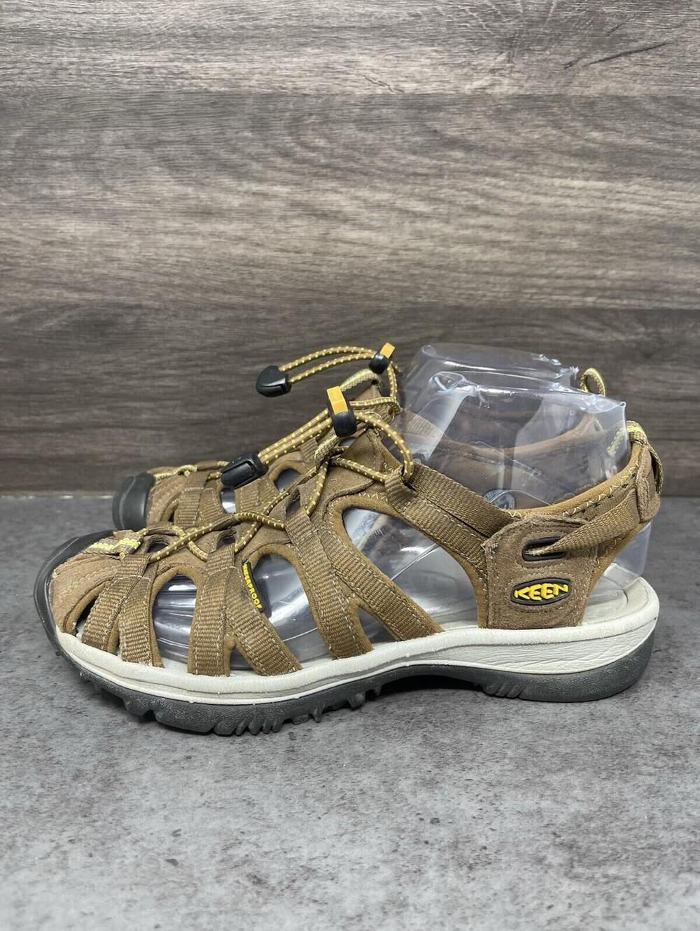 KEEN Whisper Sandals Womens Size 6.5 Brown Closed Toe Strap Walking